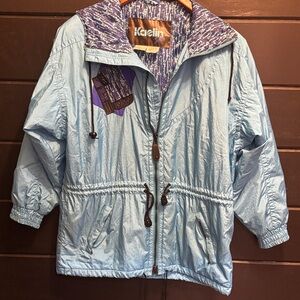 Kaelin Light Blue Windbreaker with Purple Details